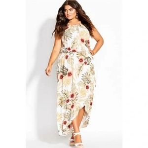 CITY Chic Floral Maxi high low Dress plus Size‎ XL 22 NEW!!!